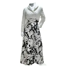 1960s Quilted Black & White Robe