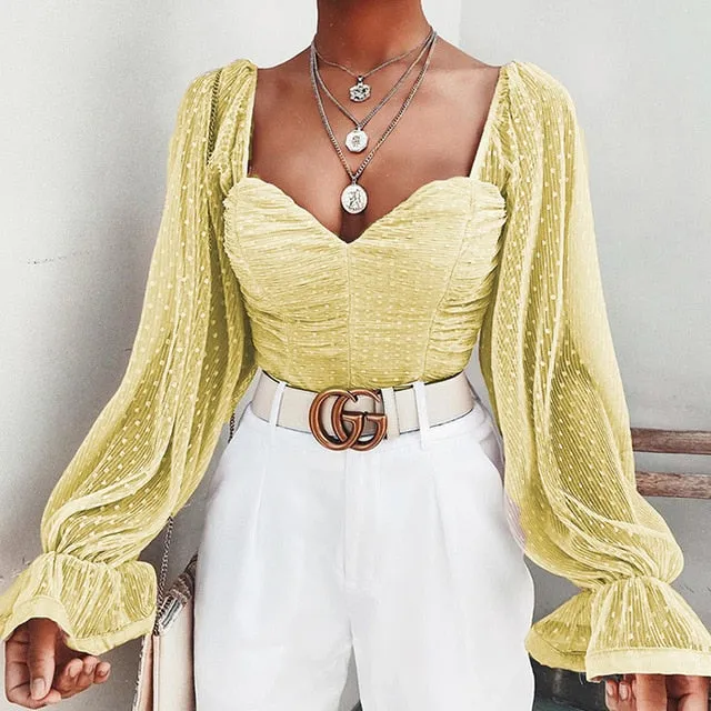 2021 New!!!  Women's Mesh Shirt Long Loose Fitting Sleeve Sizes S - XL
