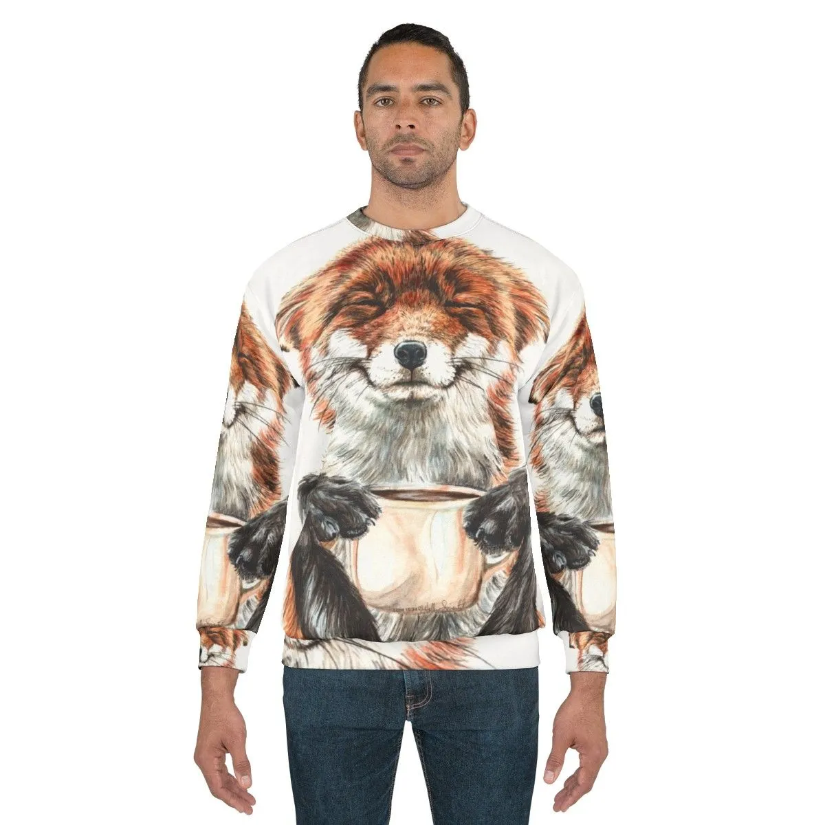 Adorable Morning Fox Coffee Animal Sweatshirt