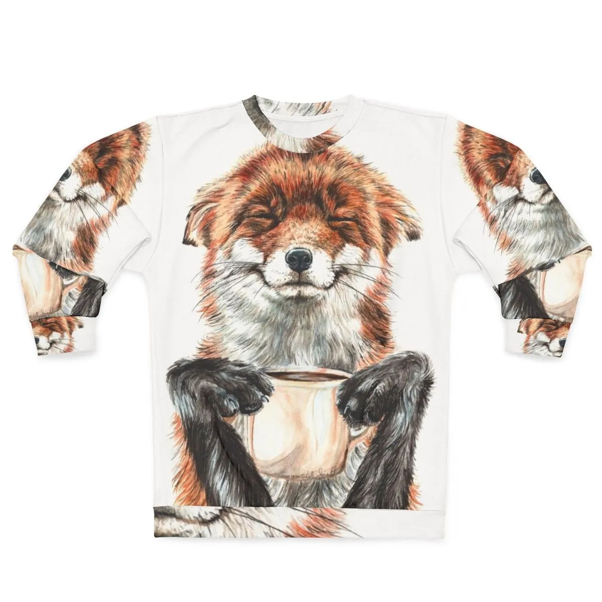Adorable Morning Fox Coffee Animal Sweatshirt