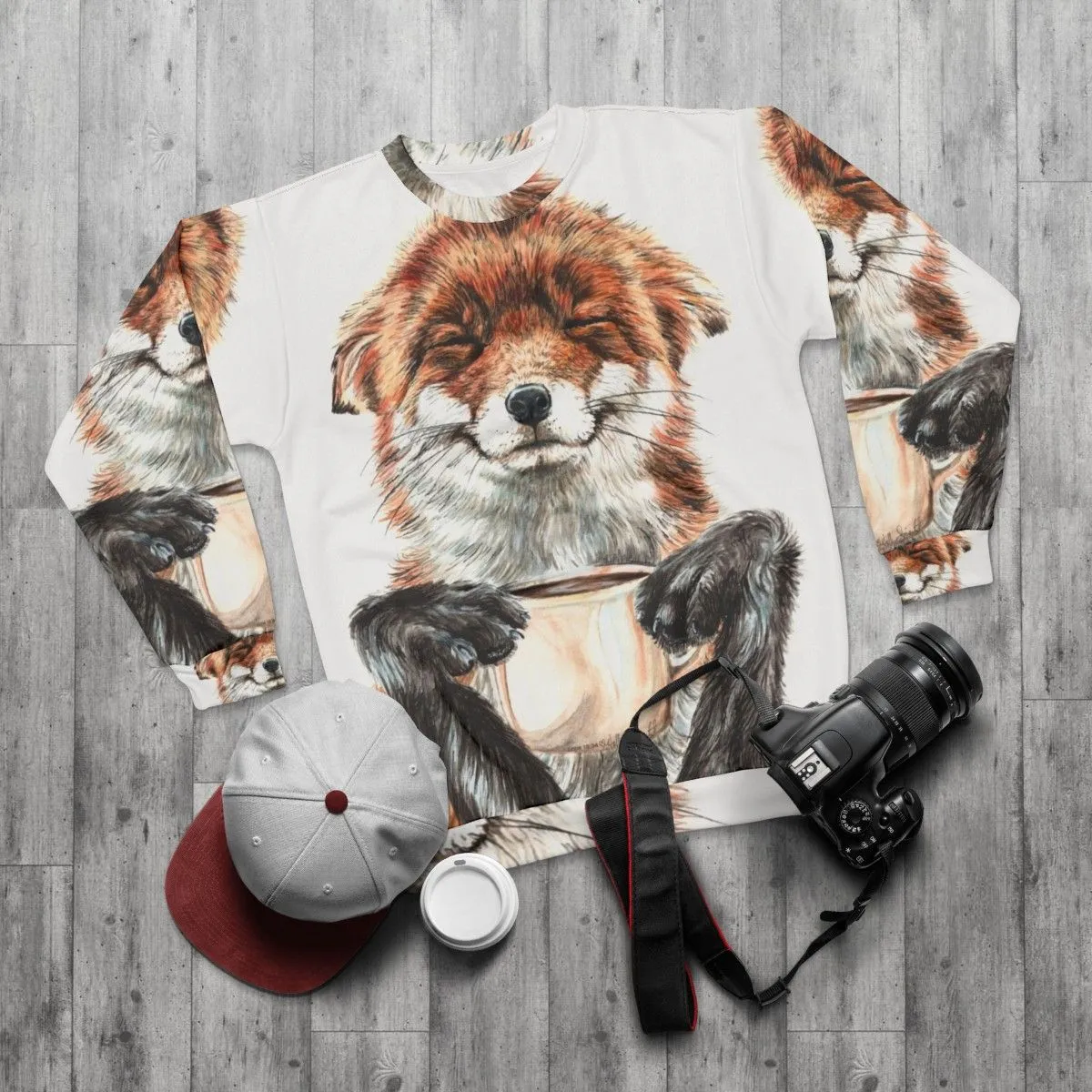 Adorable Morning Fox Coffee Animal Sweatshirt