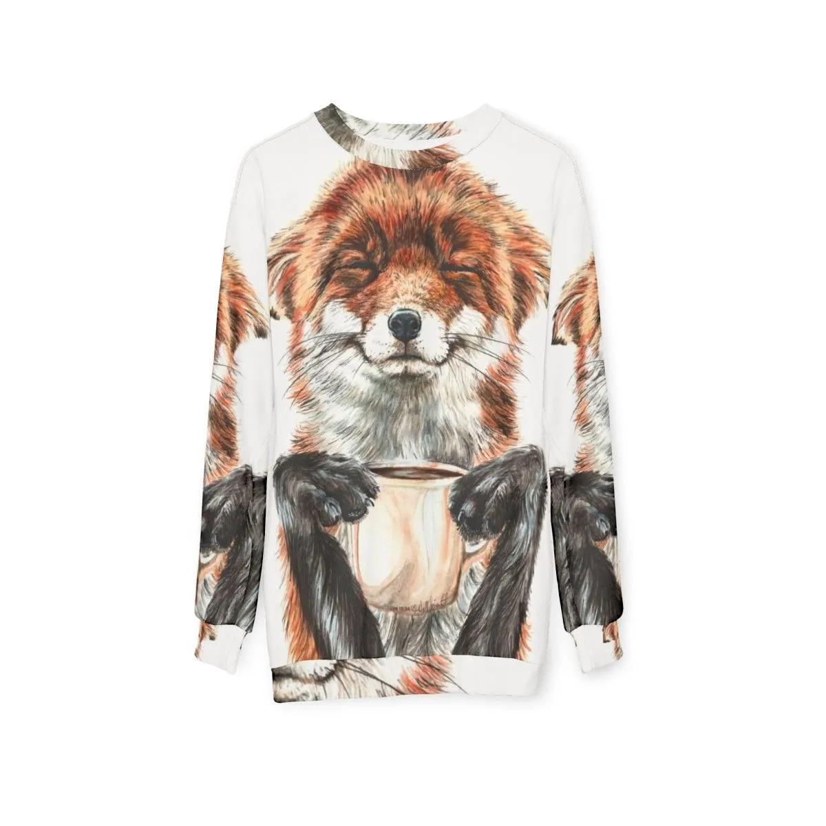 Adorable Morning Fox Coffee Animal Sweatshirt