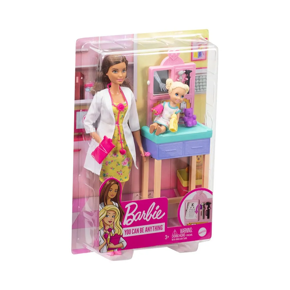 Barbie Pediatrician Playset, Brunette Doll (12-in/30.40-cm)