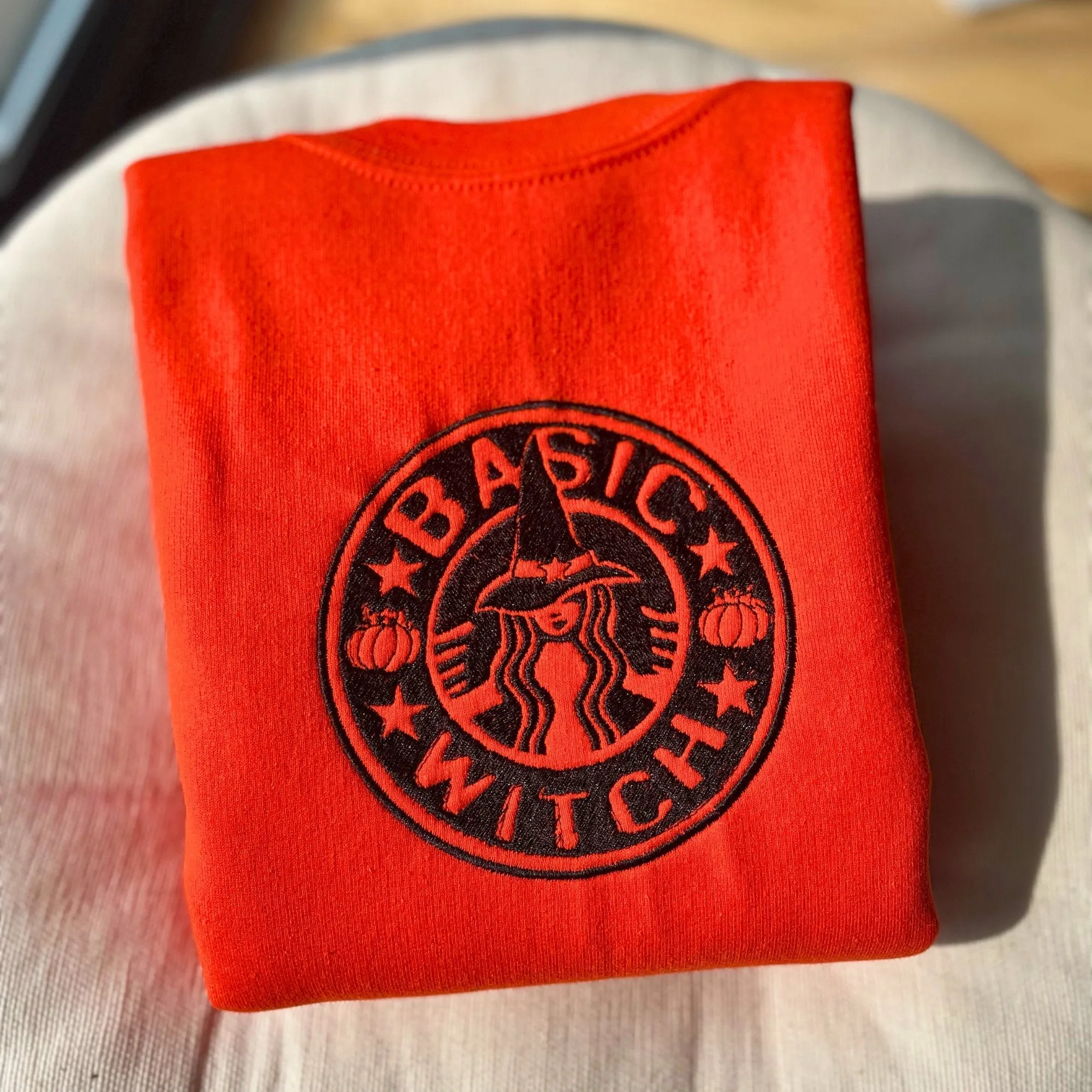 Basic Witch Embroidered Crewneck Sweatshirt