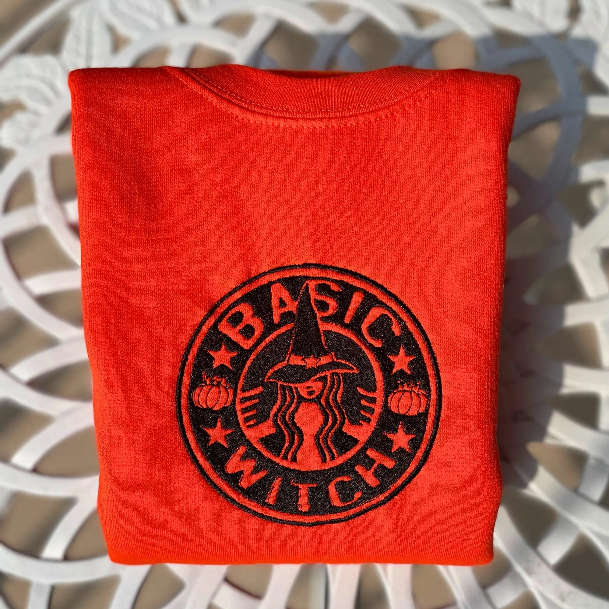 Basic Witch Embroidered Crewneck Sweatshirt