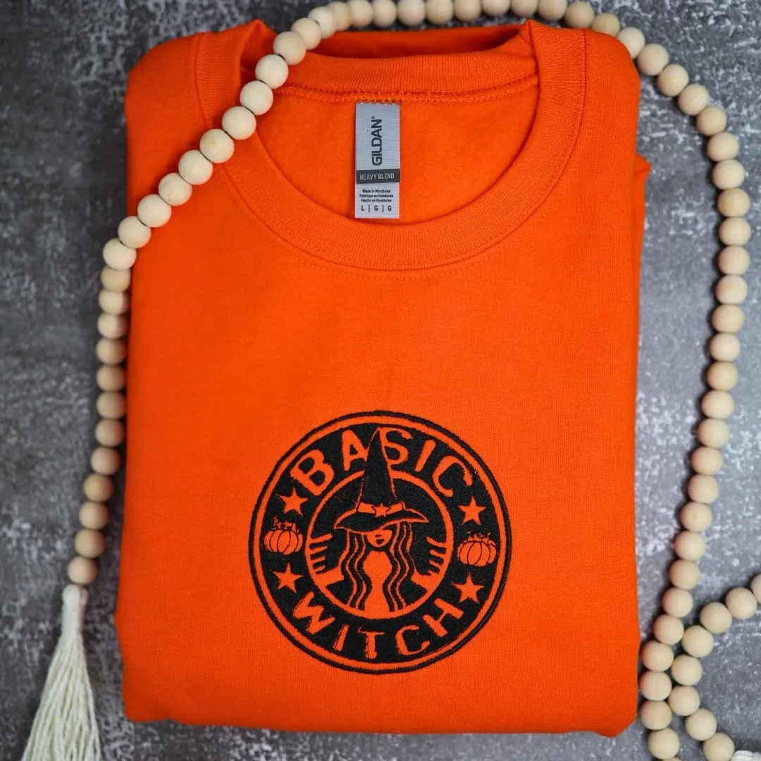 Basic Witch Embroidered Crewneck Sweatshirt