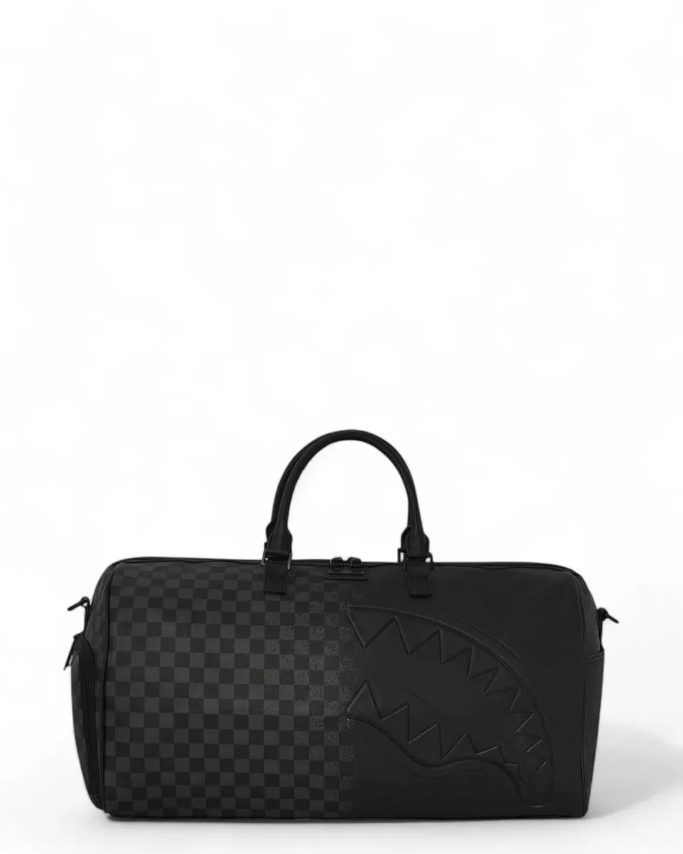borsone sprayground half spritz black/grey check