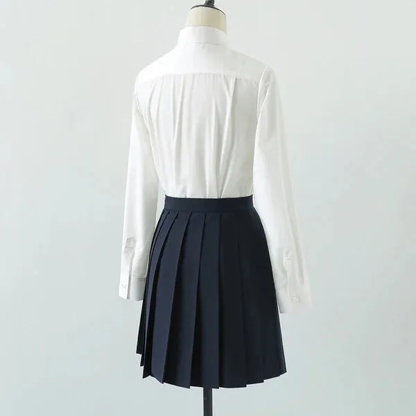 Bow Shirt Jk Pleated Skirt Uniform Set  AD21092