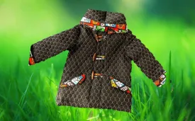 Boys Quilted Duffle Coat, Black, Size 8, 10