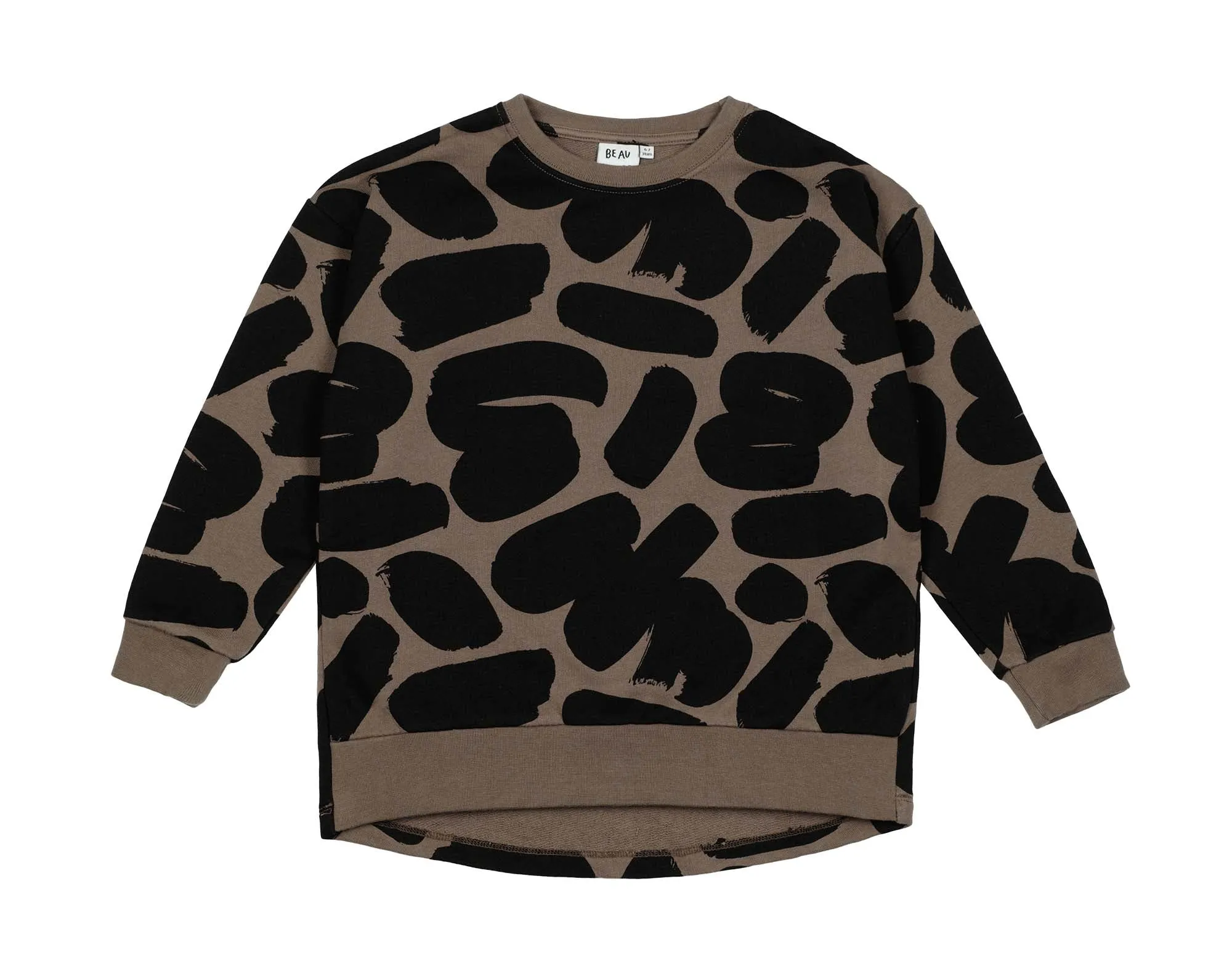 Brown Brushstrokes Relaxed Fit Sweater