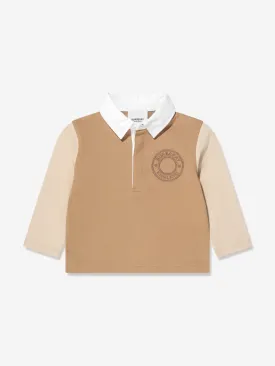 Burberry Baby Boys Mini Roundel Long Sleeve Polo Shirt In Beige