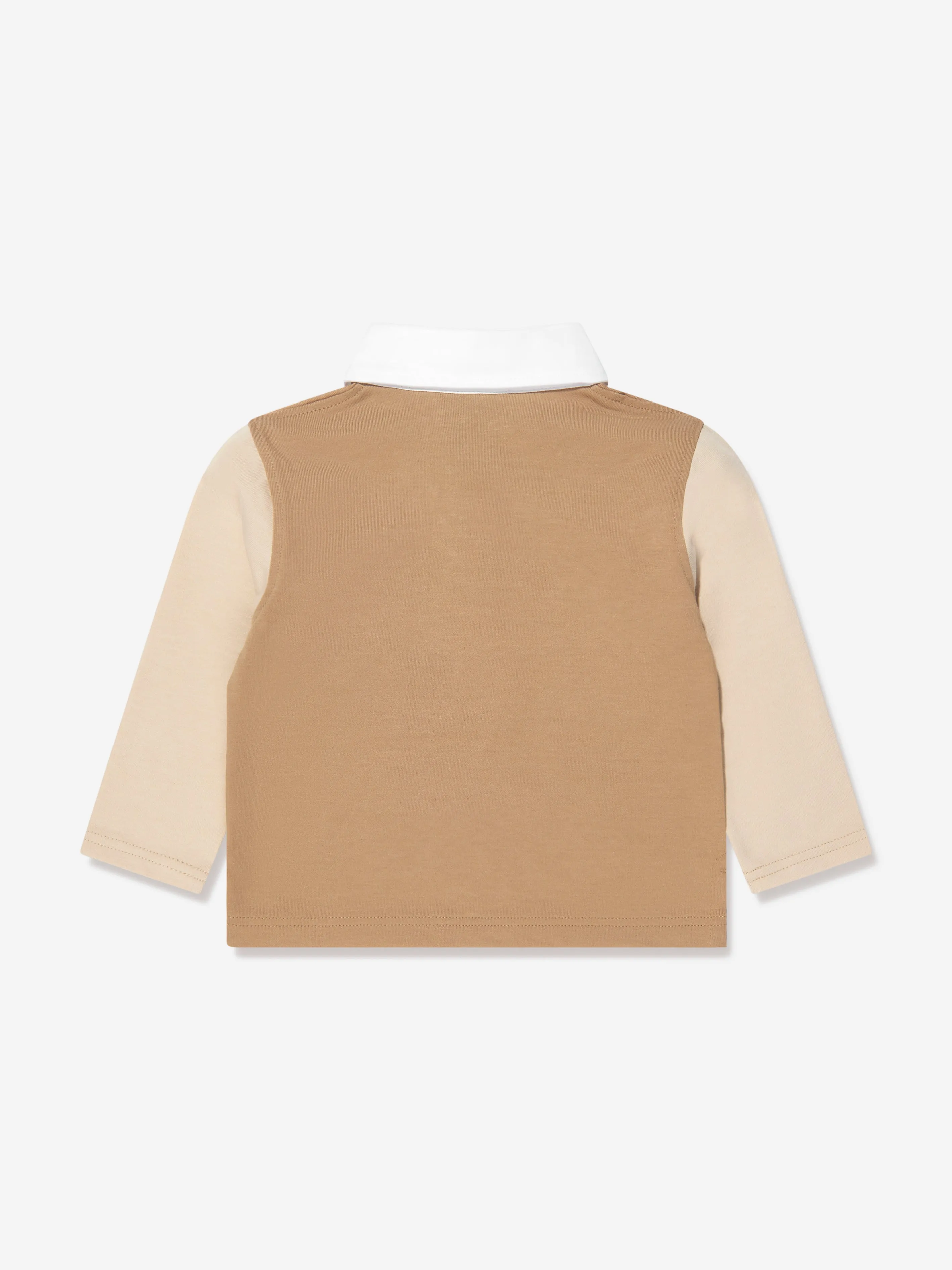 Burberry Baby Boys Mini Roundel Long Sleeve Polo Shirt In Beige