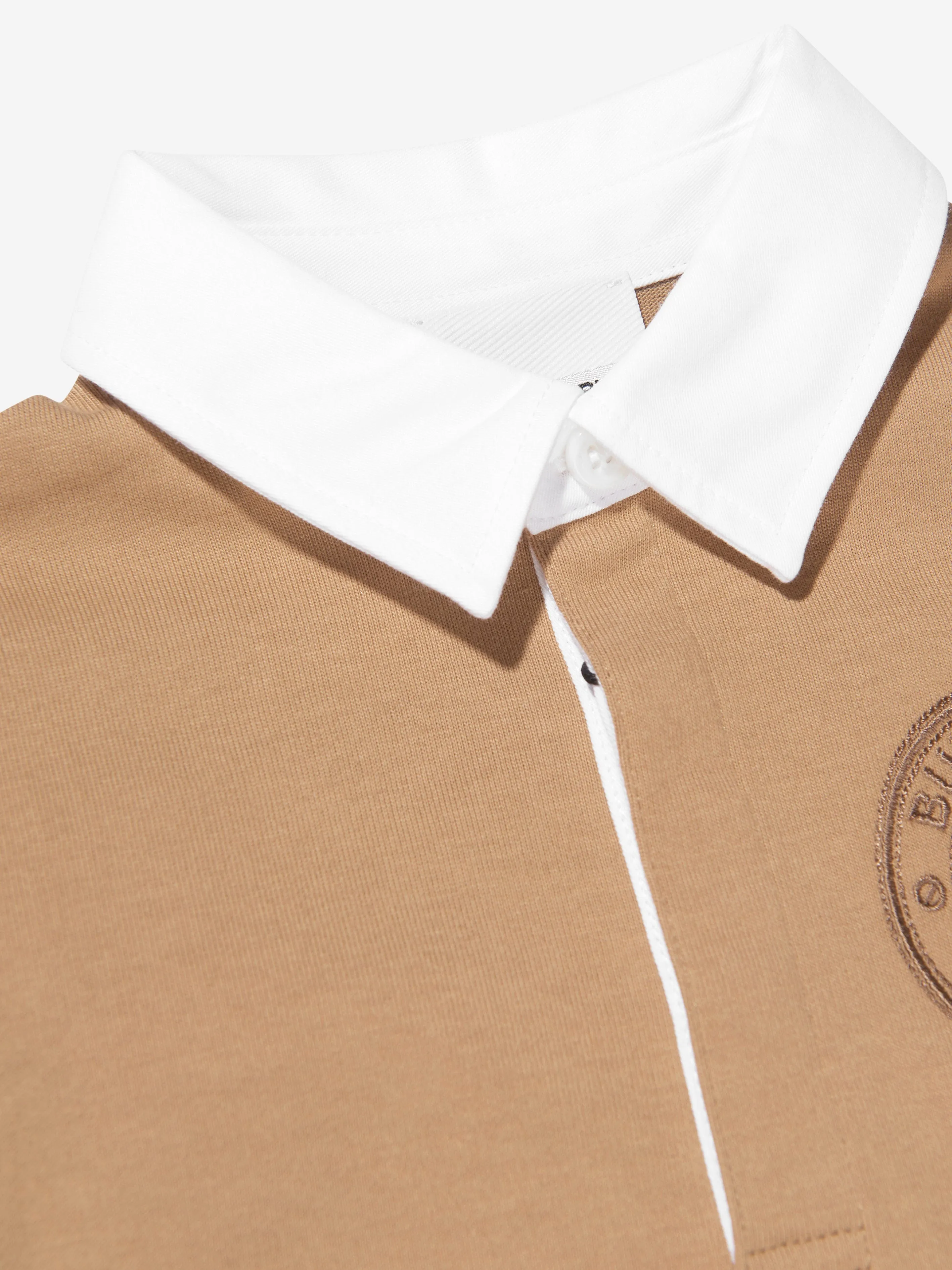 Burberry Baby Boys Mini Roundel Long Sleeve Polo Shirt In Beige