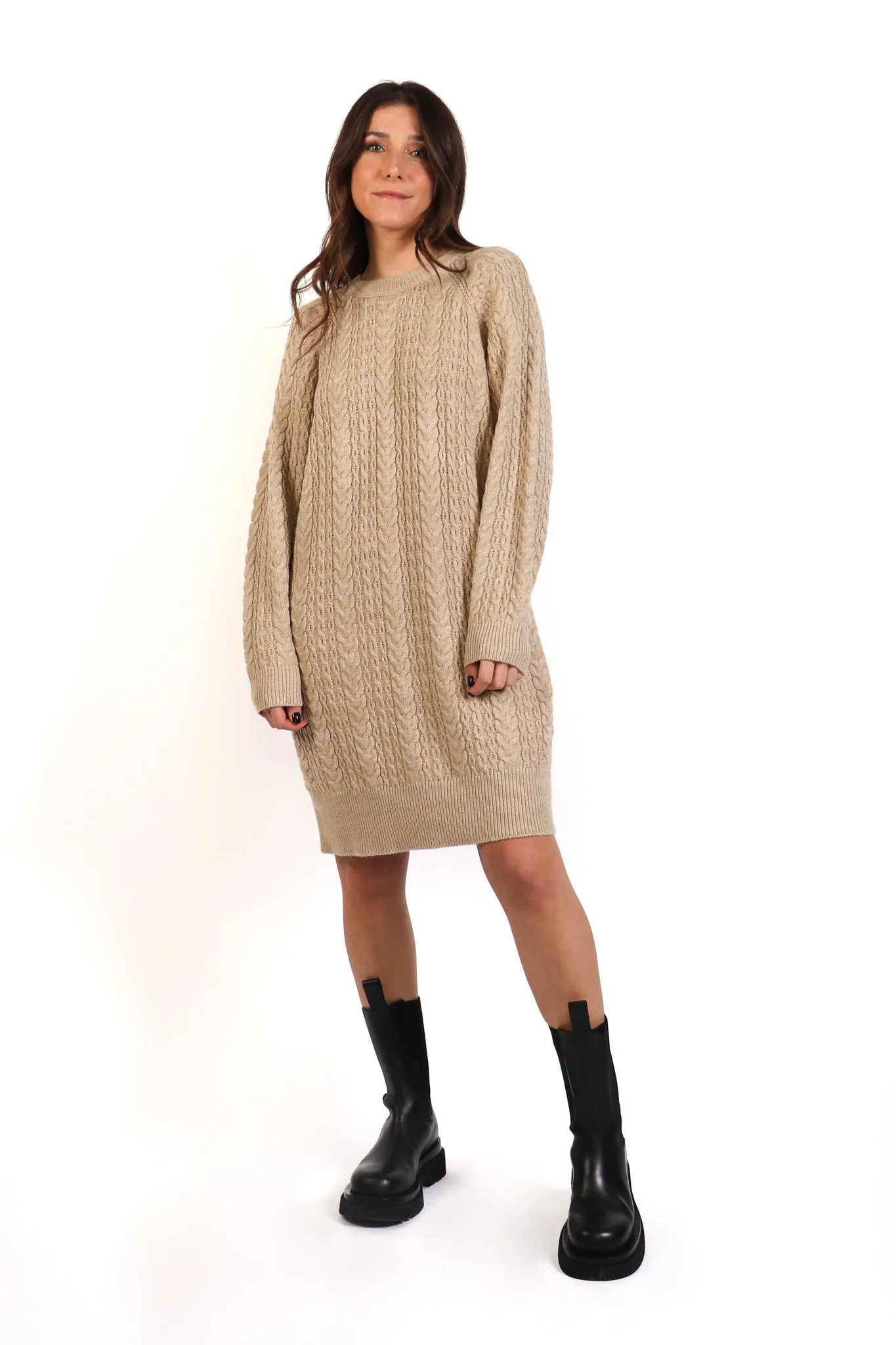 Cable Knit Sweater Dress