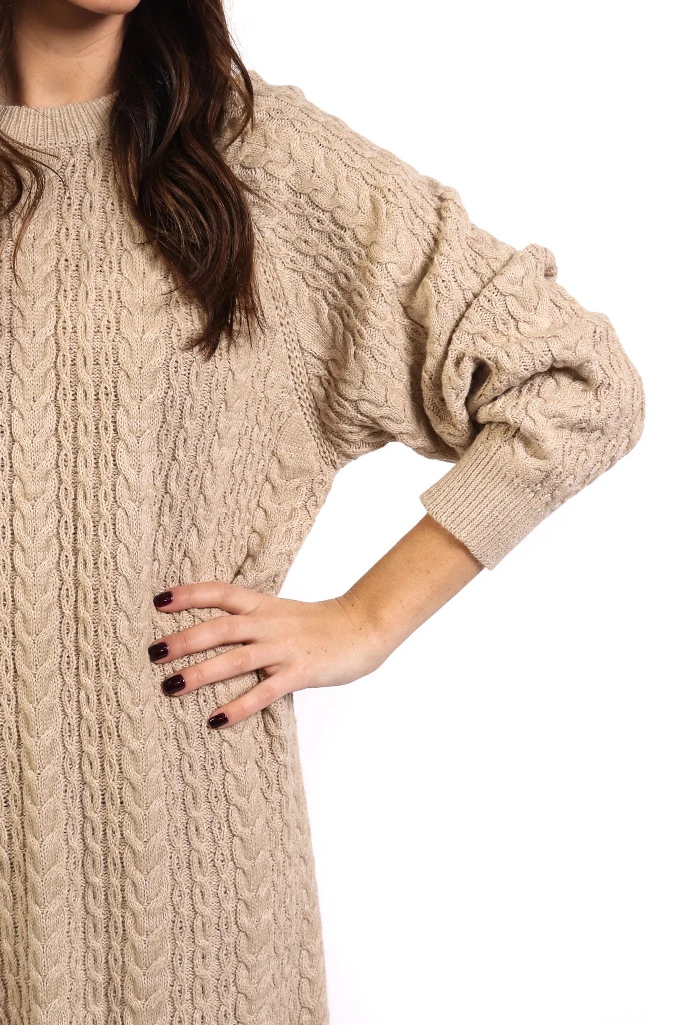 Cable Knit Sweater Dress