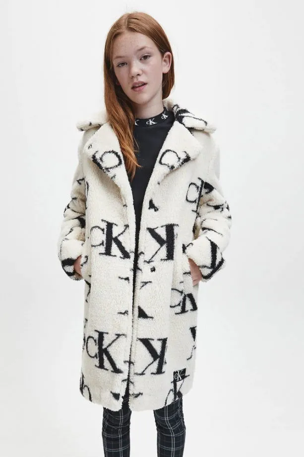 Calvin Klein CK AOP TEDDY COAT
