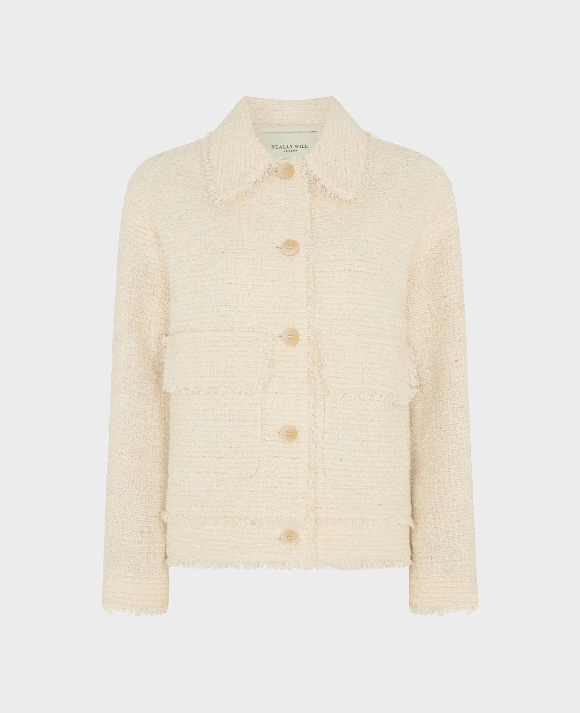Carlisle Cotton Blend Oversized Boucle Jacket