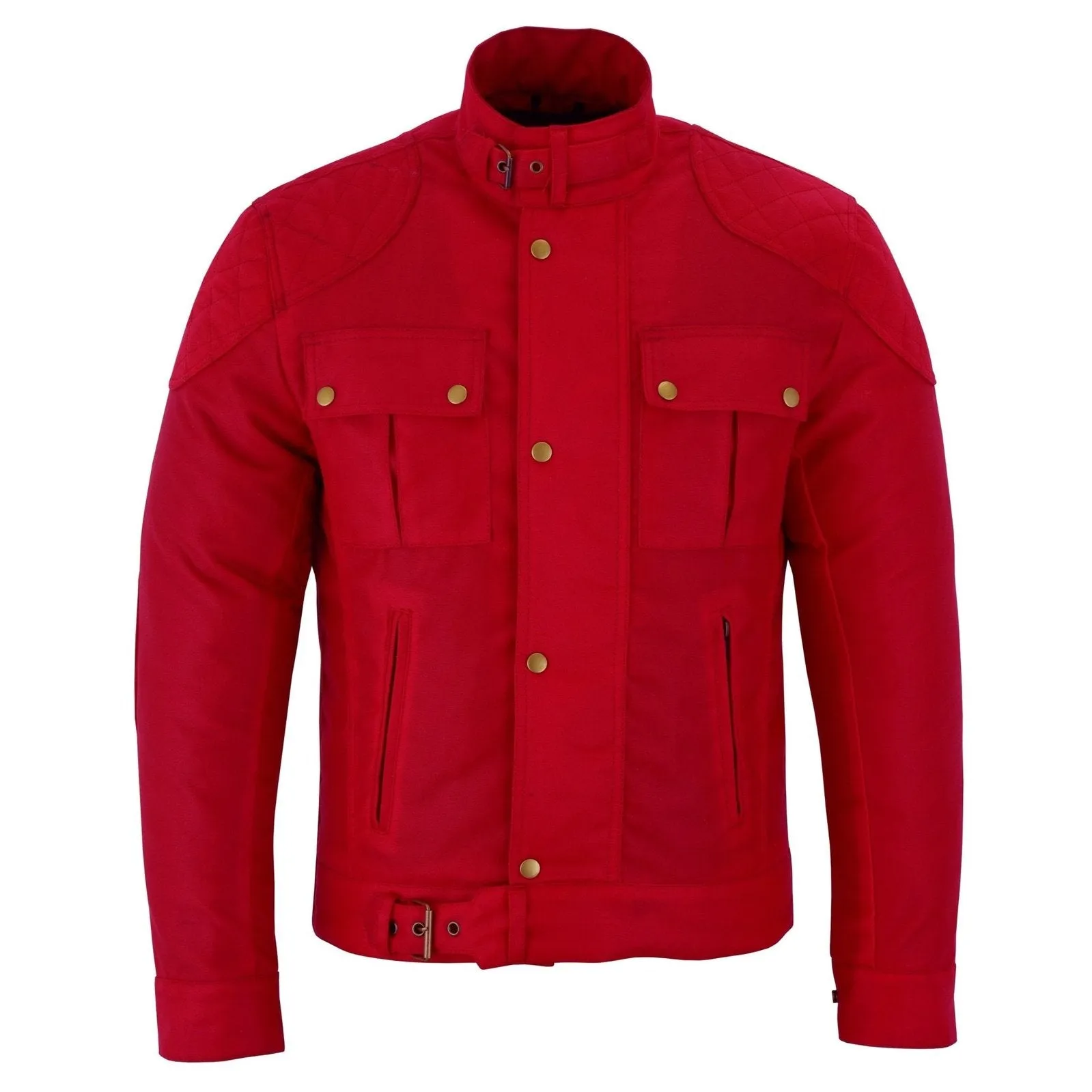 Classic Brown Waxed Cotton Motorcycle Jacket Textile Biker