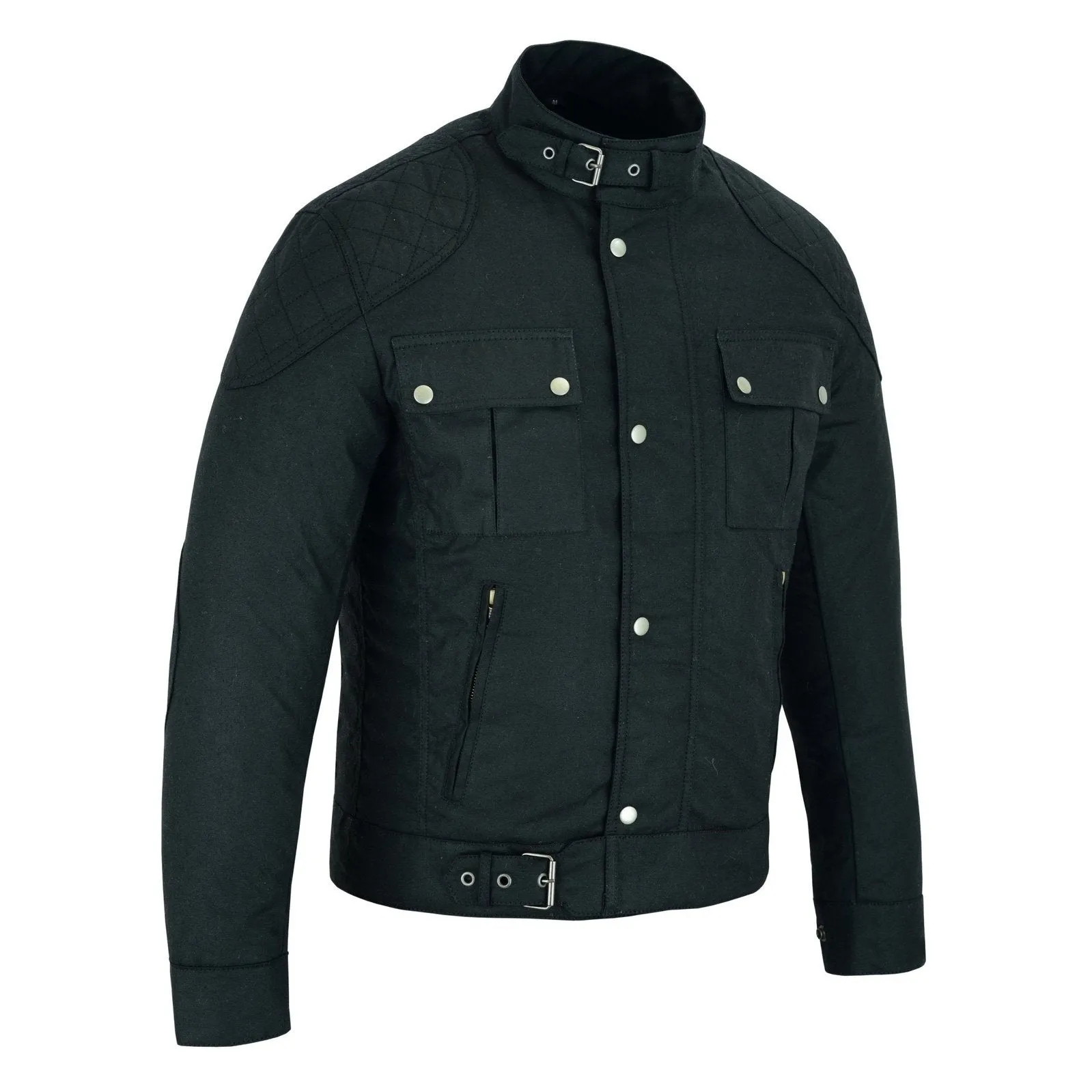 Classic Brown Waxed Cotton Motorcycle Jacket Textile Biker