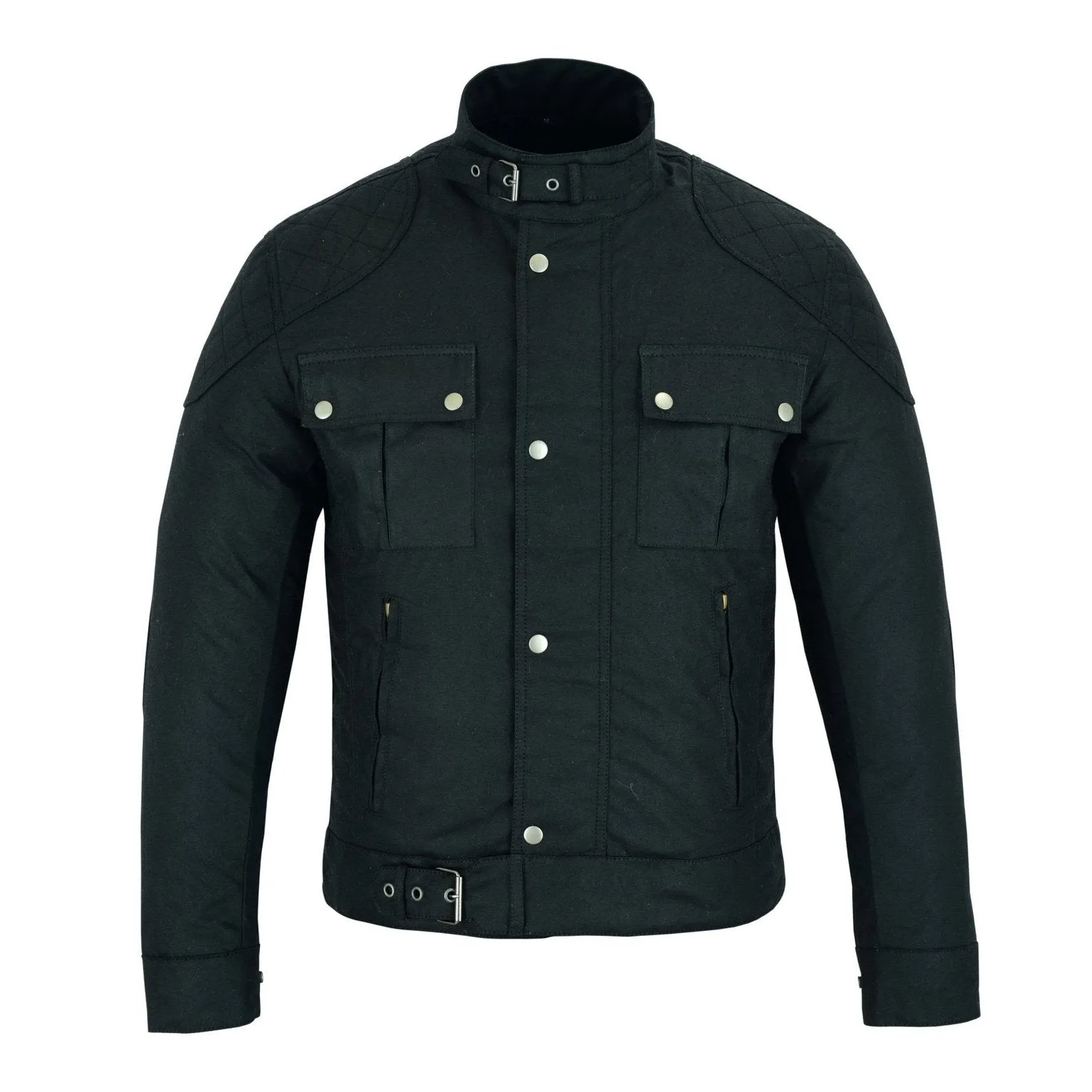 Classic Brown Waxed Cotton Motorcycle Jacket Textile Biker