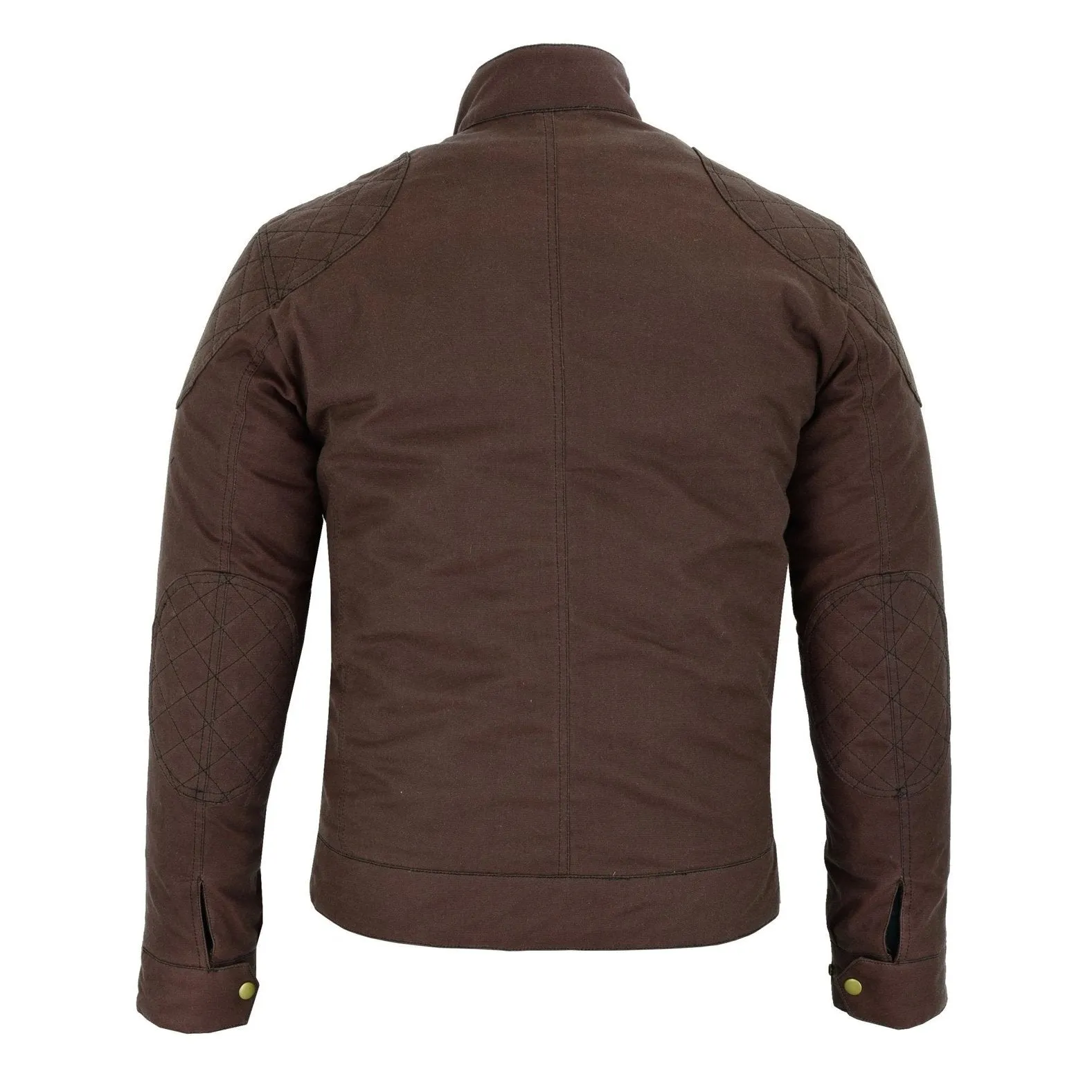 Classic Brown Waxed Cotton Motorcycle Jacket Textile Biker