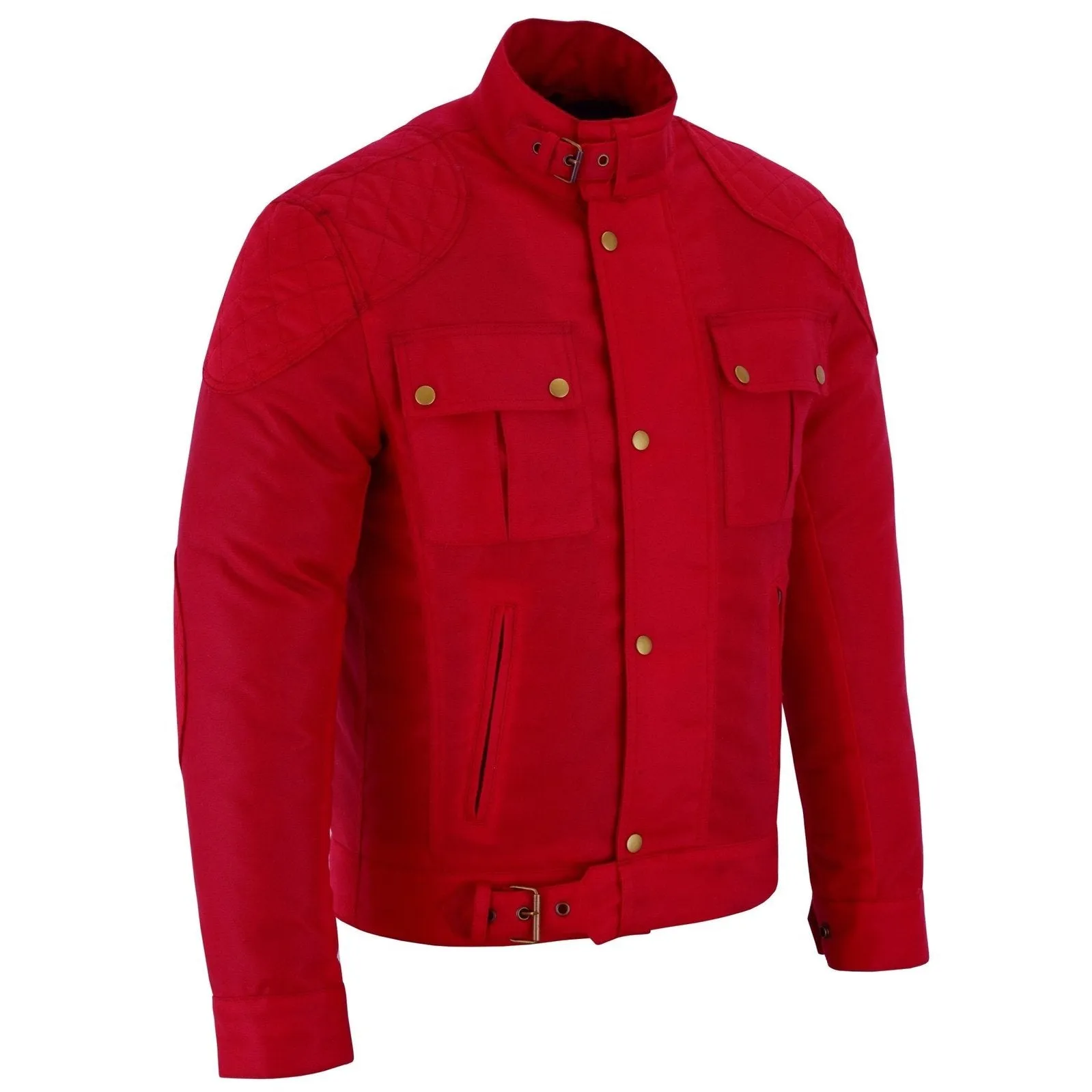 Classic Brown Waxed Cotton Motorcycle Jacket Textile Biker