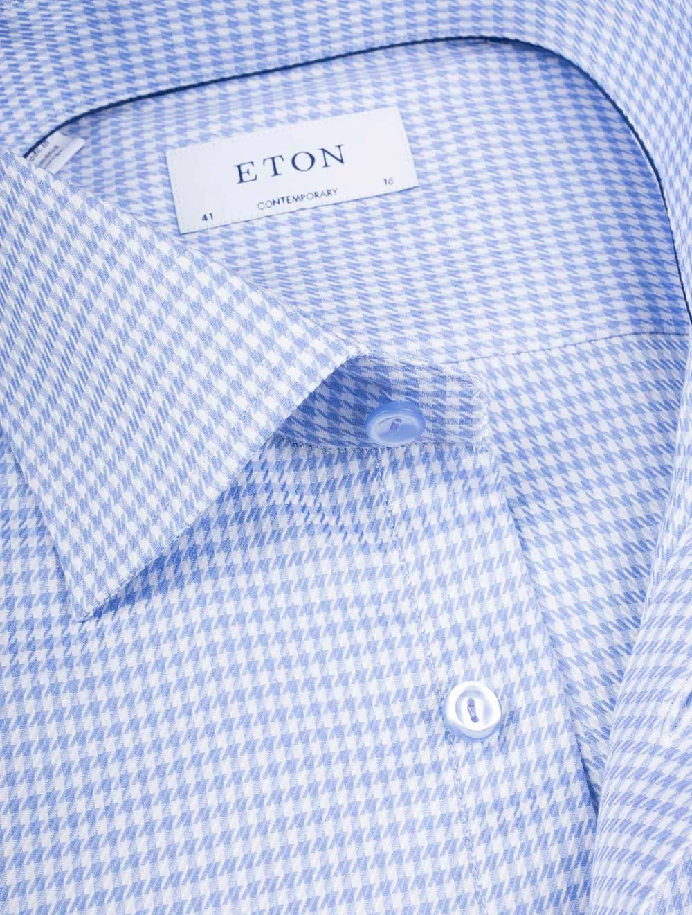 Contemporary Houndstooth Shirt Blue