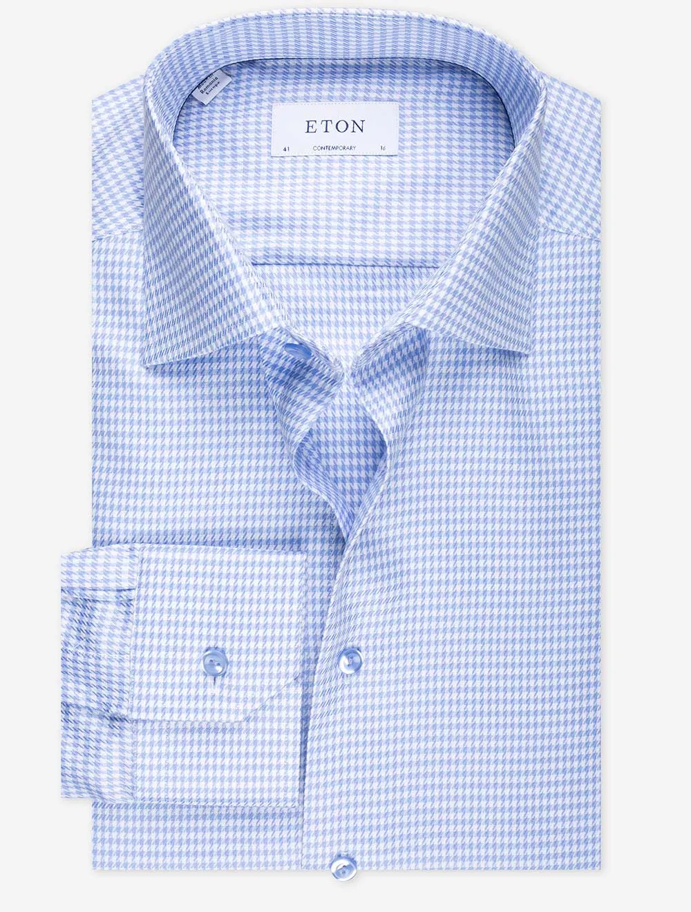 Contemporary Houndstooth Shirt Blue