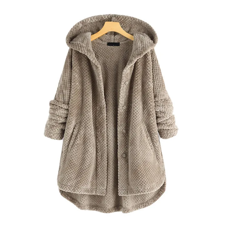 Cosy Hooded Teddy Coat