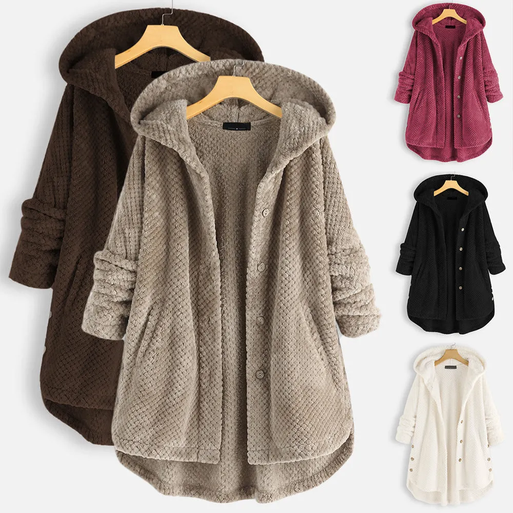 Cosy Hooded Teddy Coat