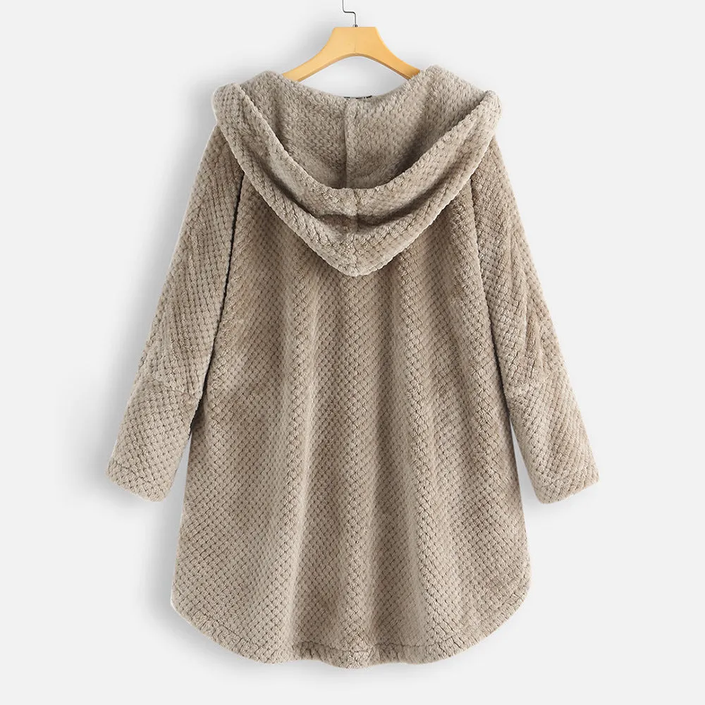 Cosy Hooded Teddy Coat