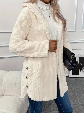 Cosy Hooded Teddy Coat
