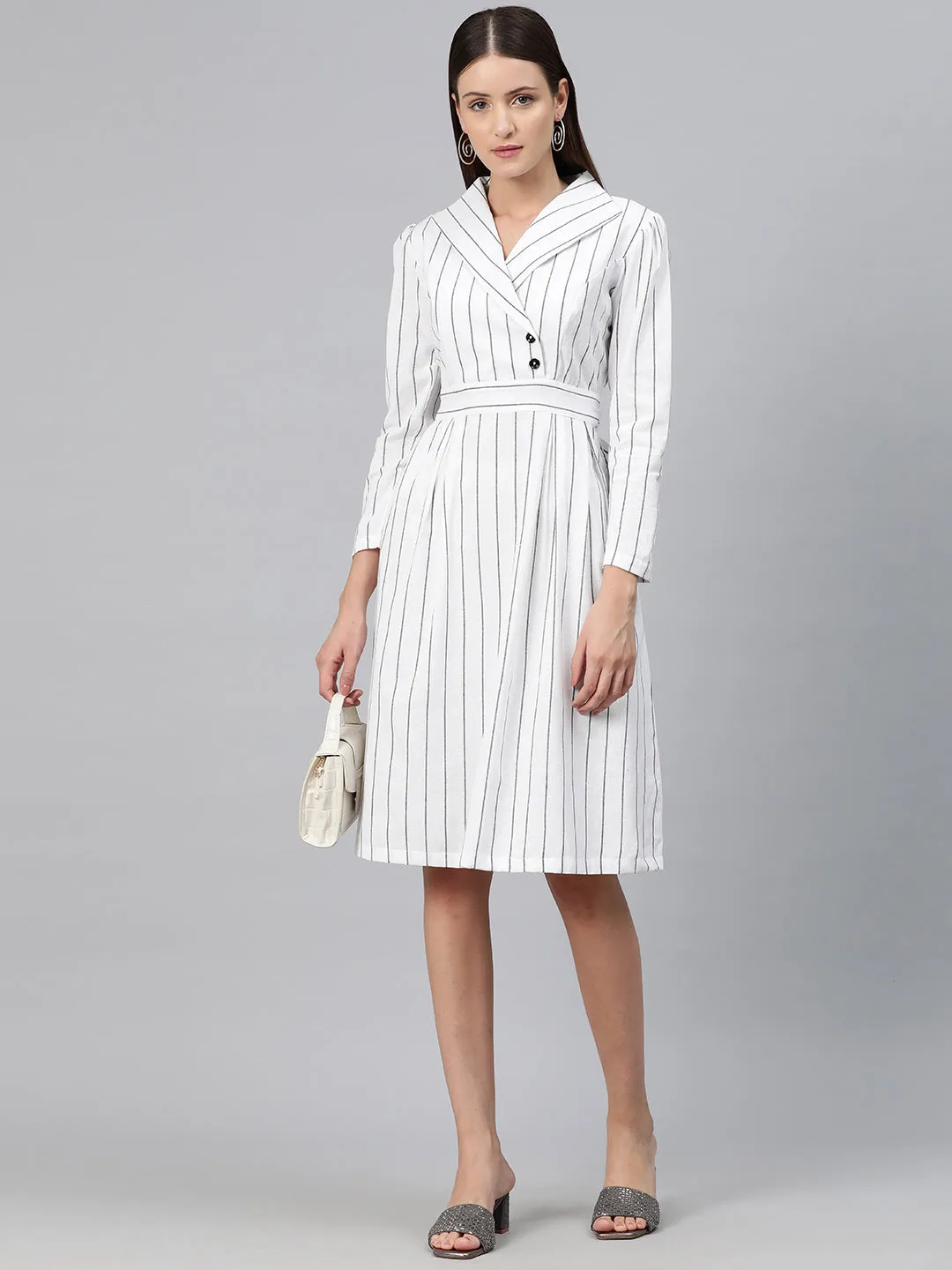 Cottinfab Women Striped Wrap Dress