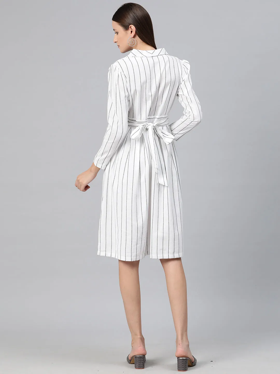 Cottinfab Women Striped Wrap Dress