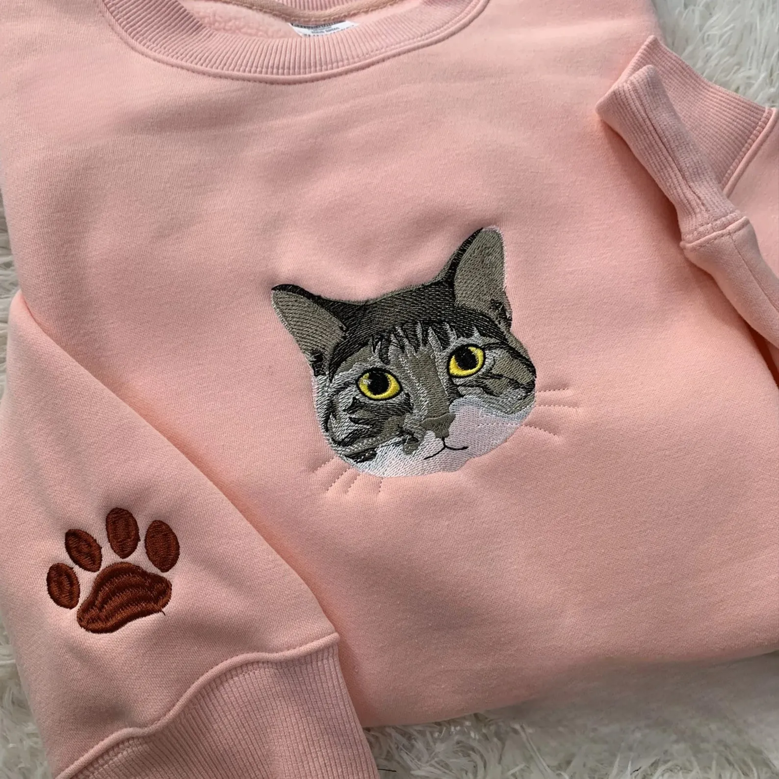 Custom Dog Sweatshirt  -  Personalized Embroidered Hoodie for Dog & Cat Lovers