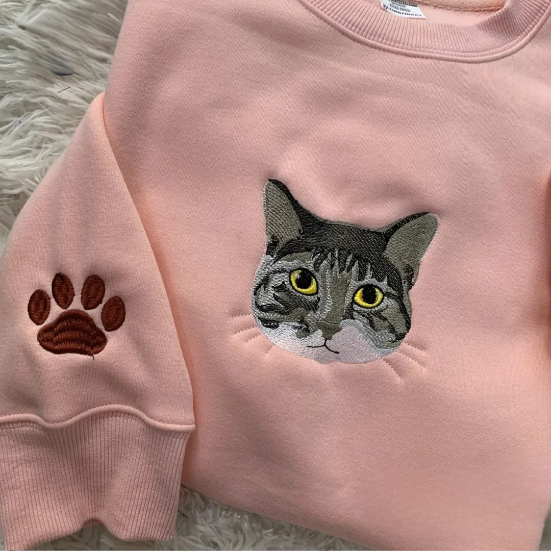 Custom Dog Sweatshirt  -  Personalized Embroidered Hoodie for Dog & Cat Lovers