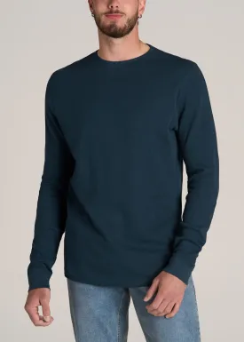 Double Honeycomb Thermal Crewneck for Tall Men in True Navy