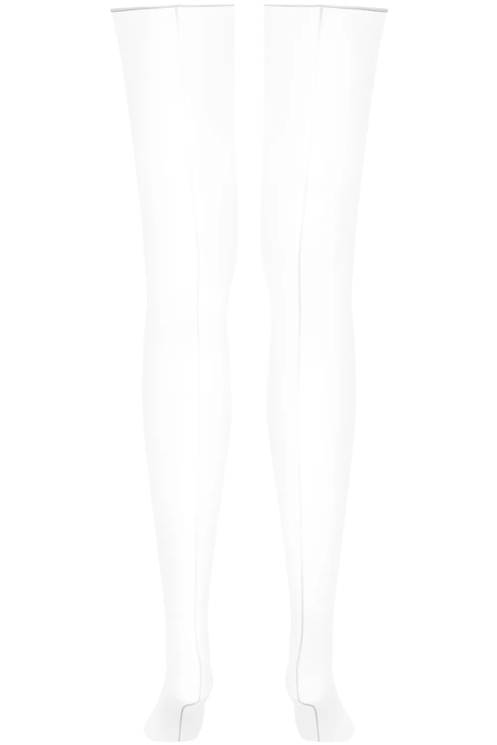 Double Seam Cut & Curled Stockings White