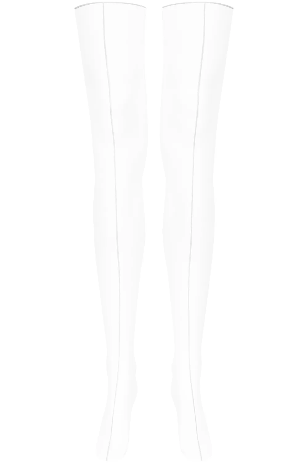 Double Seam Cut & Curled Stockings White
