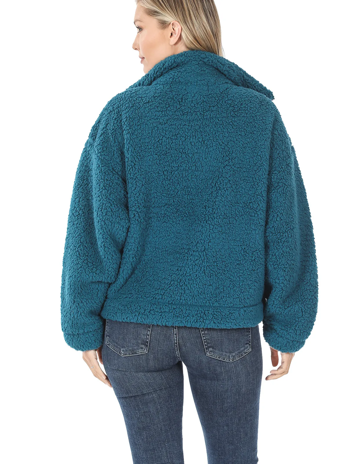 Drawstring Hem Fleece Sherpa Jacket (FWJ1309)