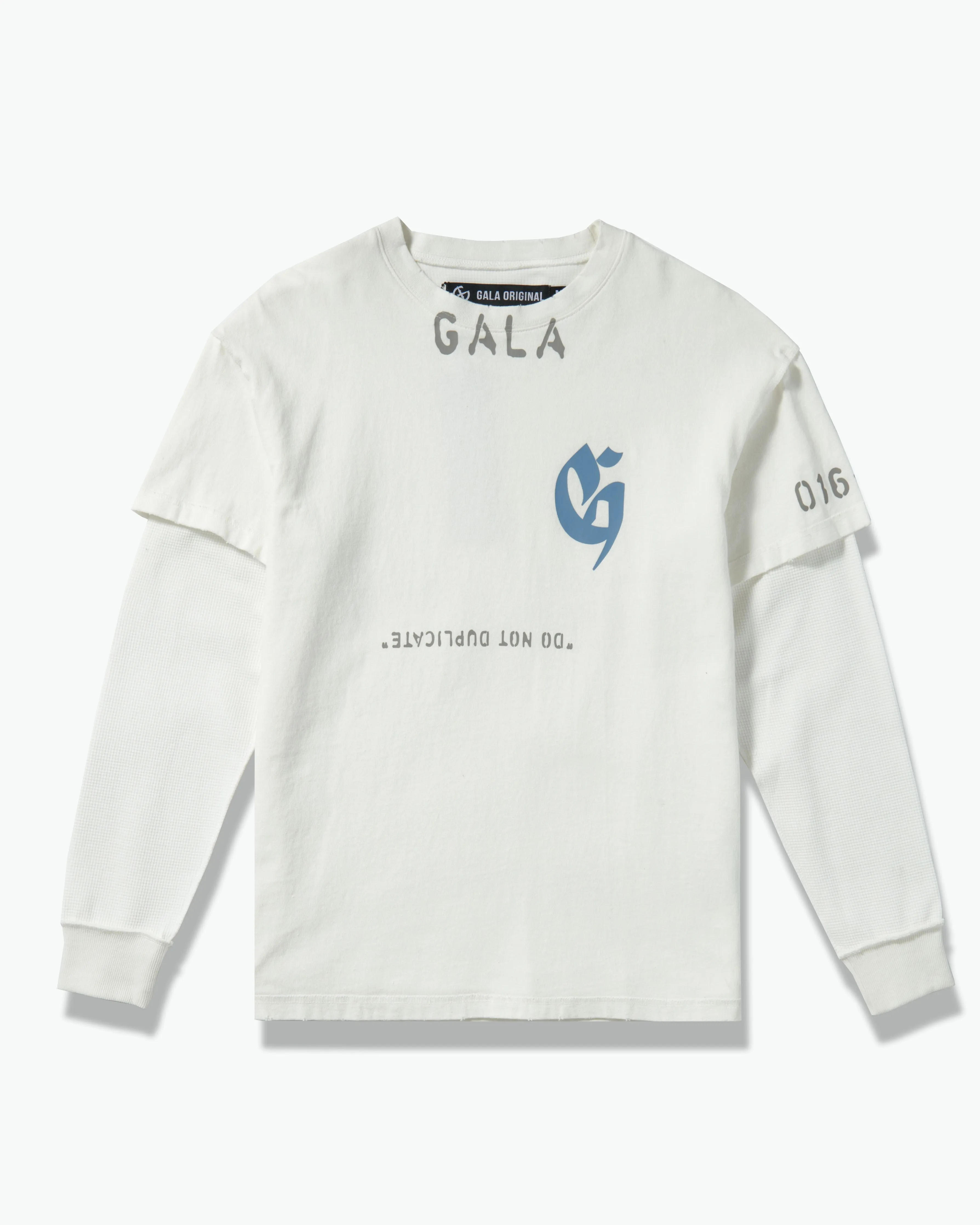 EGO MUST DIE THERMAL L/S TEE (WHITE/WHITE)