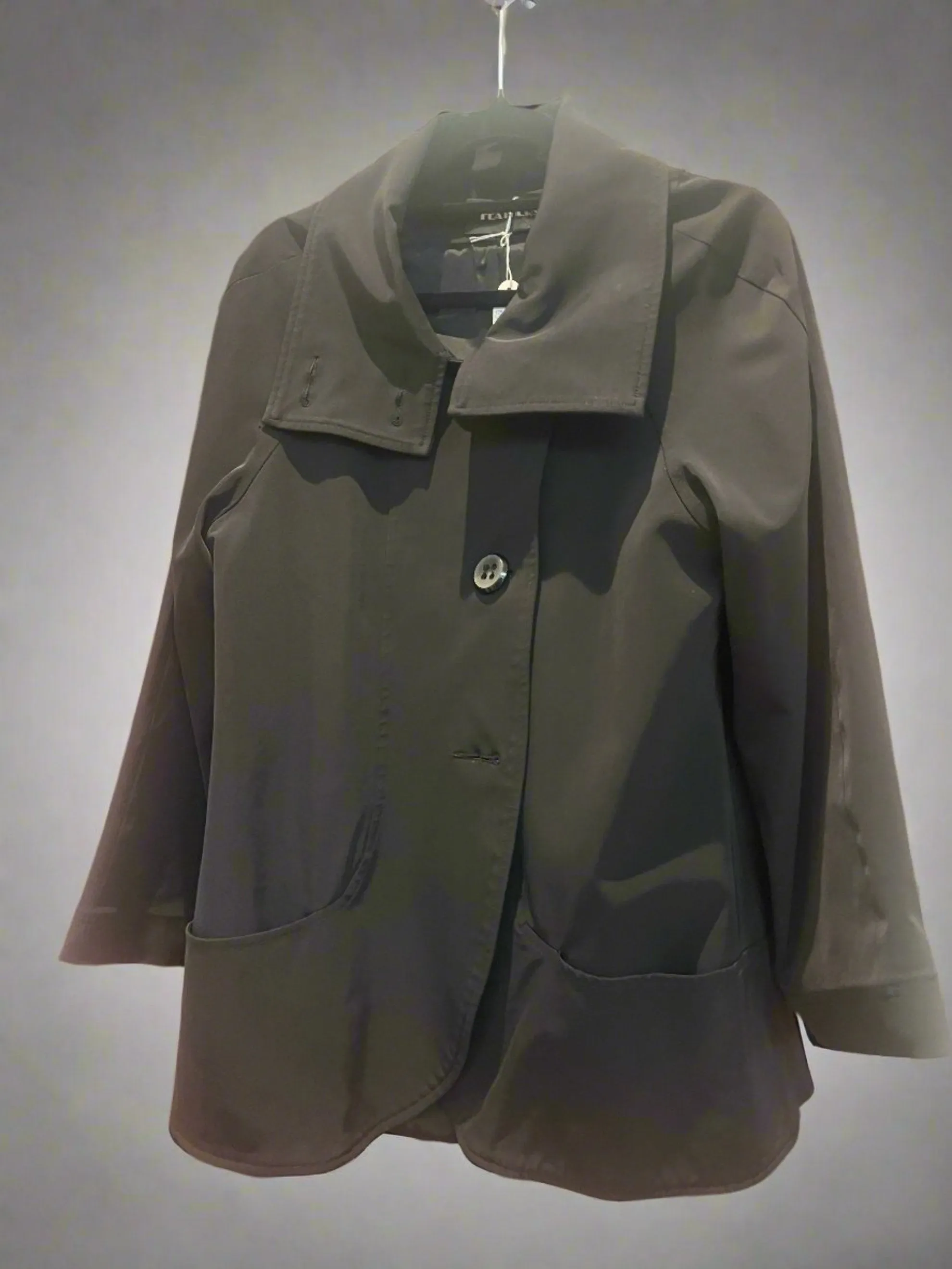 Feathers Black Oversized Coat
