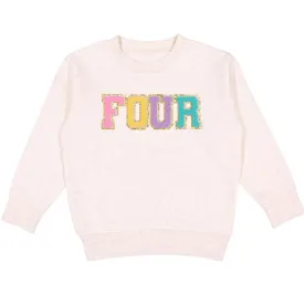 Fourth Birthday Patch Sweatshirt - Natural