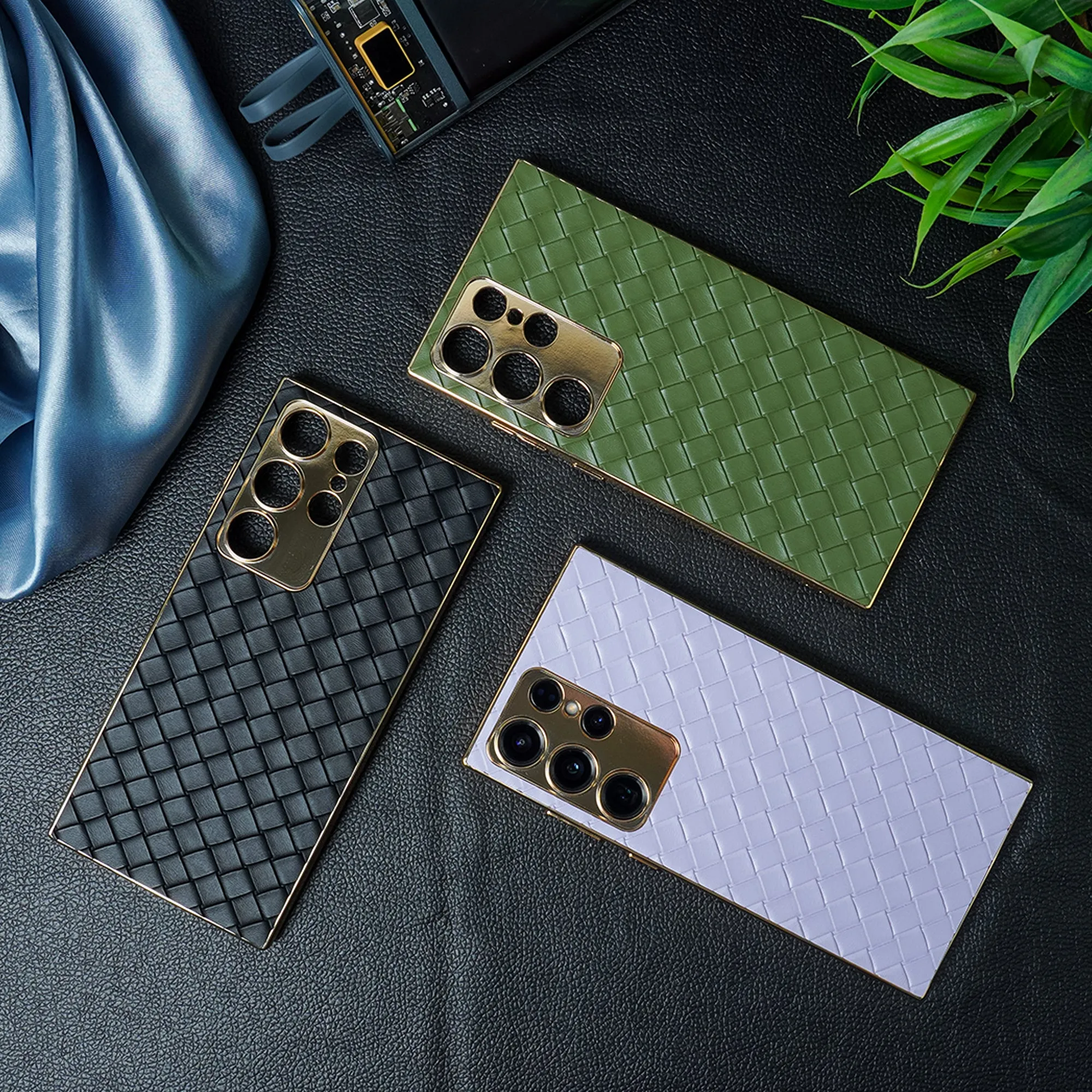 Gold Plated Braided Woven Pattern Case