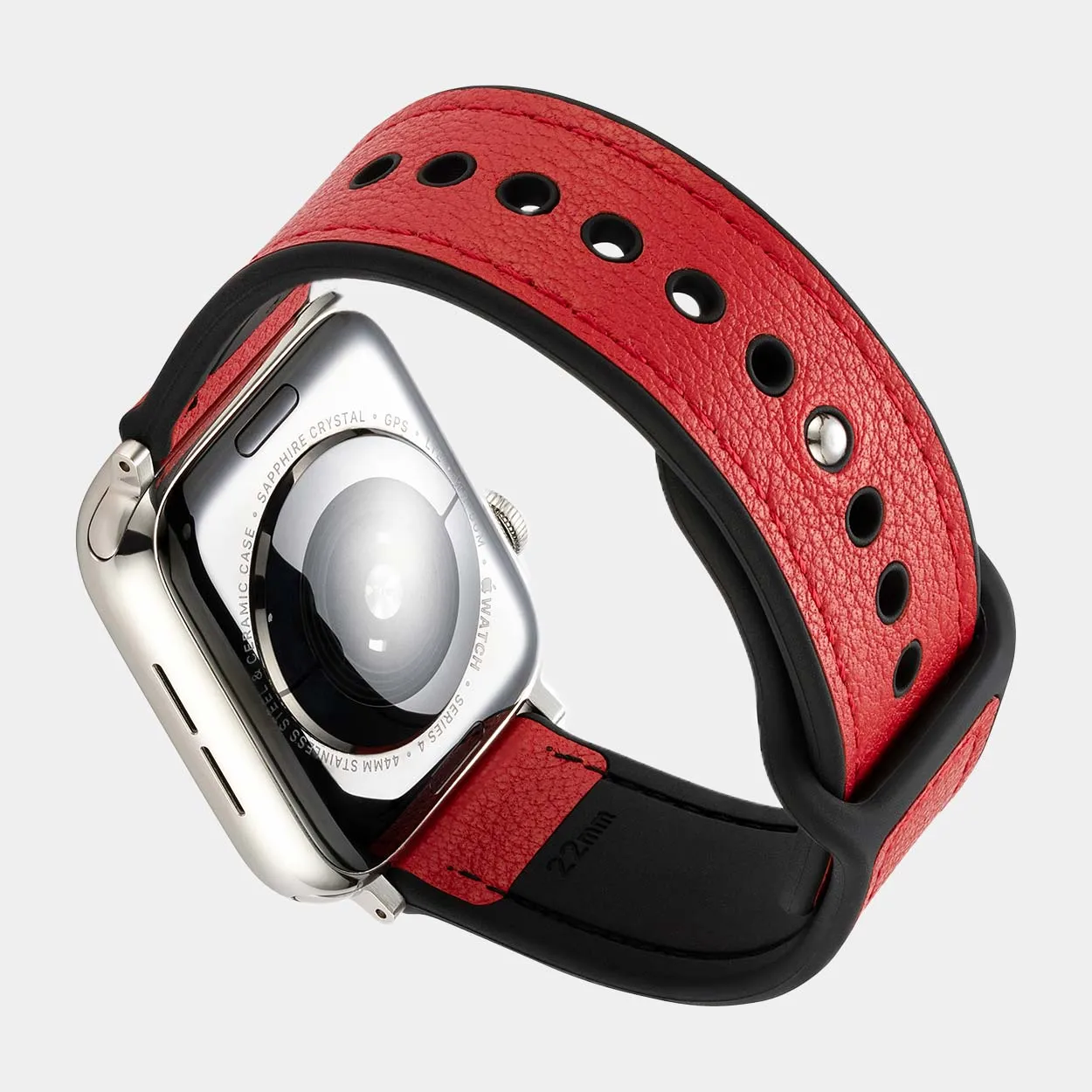 Hybri Sport/Leather Apple Watch Strap - Red