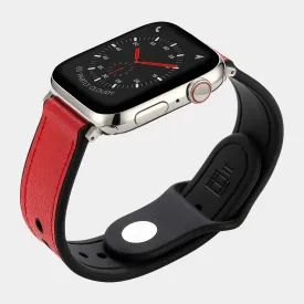 Hybri Sport/Leather Apple Watch Strap - Red