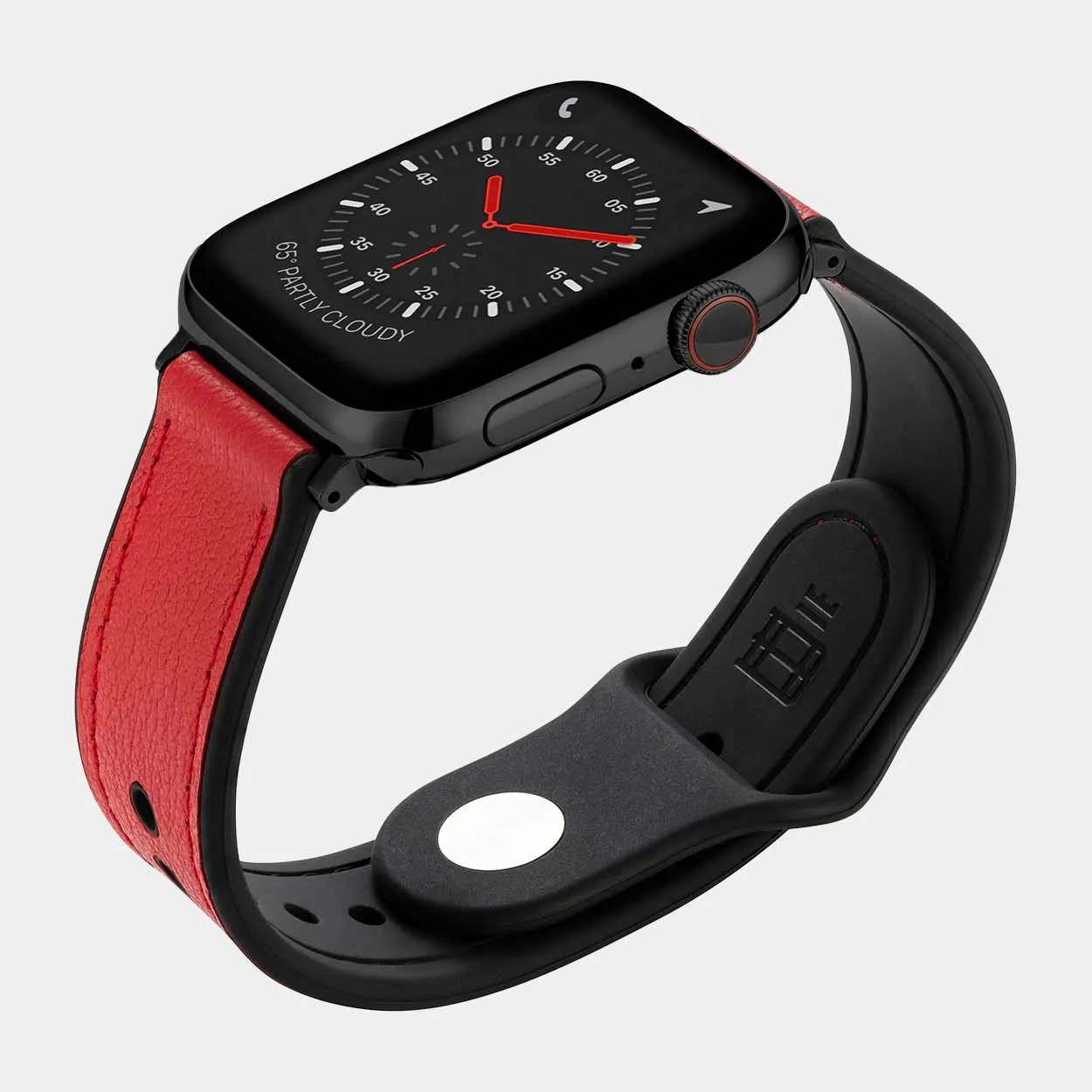 Hybri Sport/Leather Apple Watch Strap - Red