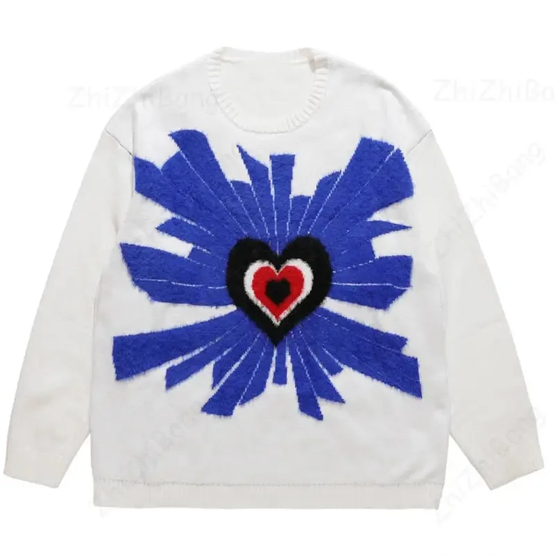 Irregular Embroidery Heart Warm Sweatshirt