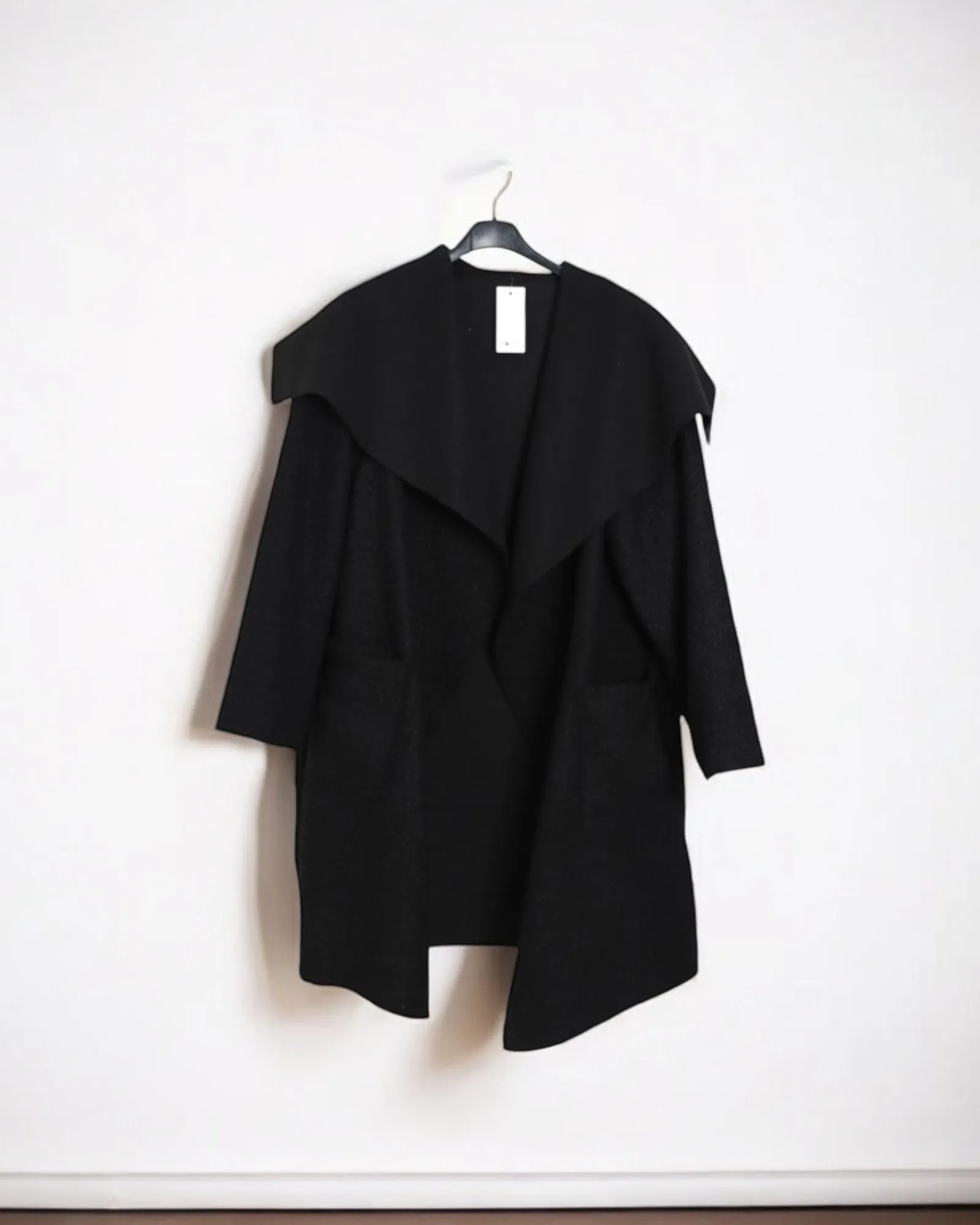 Italain Longsleeve Waterfall Front Pocket Boucle Jacket