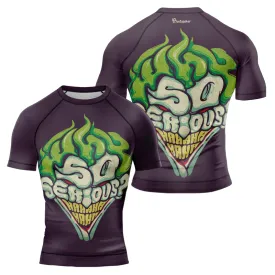 Joker Why So Serious HaHaHa Purple Men's Short Sleeve Rash Guard